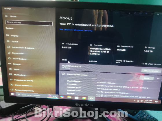 Pc and Monitor setup
